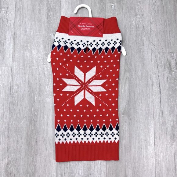 Charter Club Red Knit Holiday Print Dog Sweater XXL - Picture 2 of 4